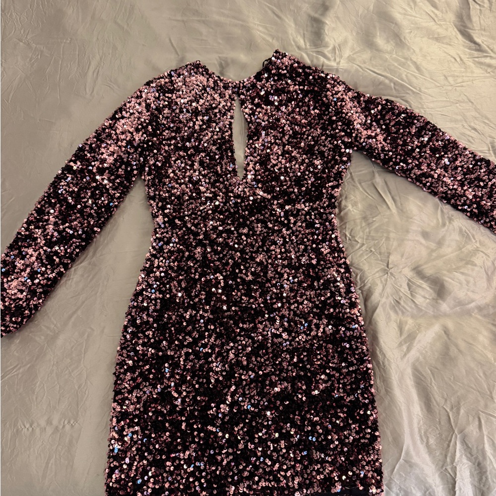 Sequin Long Sleeve Dress